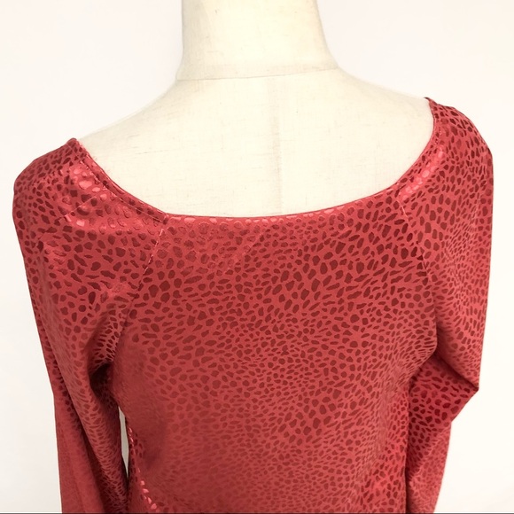 WHBM Animal Print Long Sleeve Blouse Sz S - Picture 9 of 13